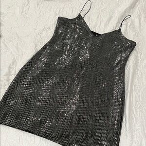 H & M Sparkling Silver Sequin Dress size medium super cute for any special night